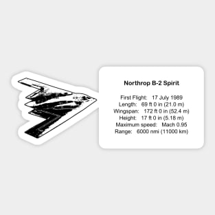 Northrop Grumman B-2 Spirit - Black Info Mug Design Sticker